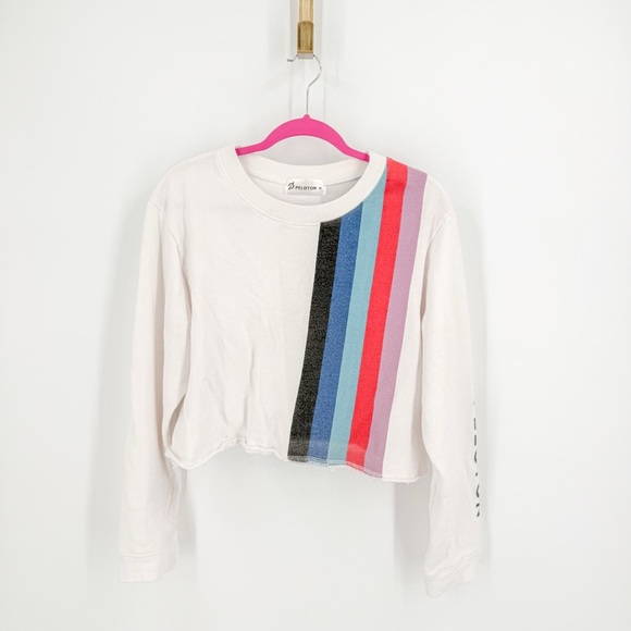 Peloton Kids Long Sleeve Shirt with Colorful Stripes - Picture 1 of 6